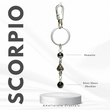 Load image into Gallery viewer, Birthstone Crystal 304 Stainless Steel Keychains
