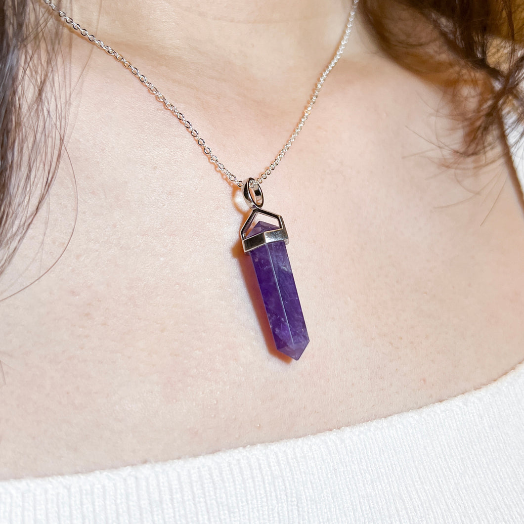 Amethyst S925 Pendulum Necklace