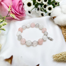 Load image into Gallery viewer, Pink Cherry Blossom (Rose Quartz, White Jade, Chalcedony) Crystal Bracelet
