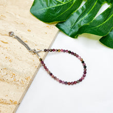 Load image into Gallery viewer, Rainbow Tourmaline Stainless Steel Slider Crystal Bracelet
