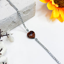 Load image into Gallery viewer, Faceted Red Tiger's Eye Heart Tennis Chain Crystal Bracelet
