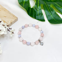 Load image into Gallery viewer, Cotton Candy (Rose Quartz, White Jade, Blue Lace Agate) Crystal Bracelet
