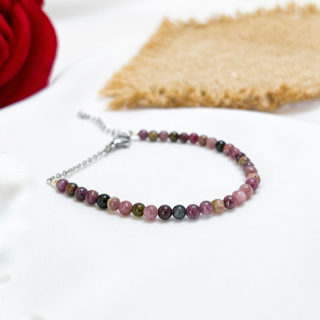 Tourmaline Stainless Steel Chain Bracelet