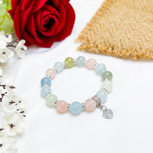 Load image into Gallery viewer, Rainbow Morganite Crystal Bracelet (S925 Heart Charm)
