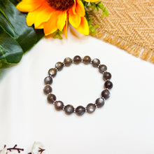 Load image into Gallery viewer, RARE Black Moonstone Crystal Bracelet (304 Stainless Steel Spacers)
