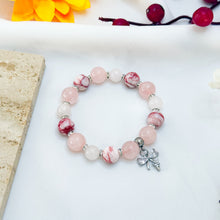 Load image into Gallery viewer, Pink Sorbet Crystal Bracelet (RARE Cinnabrite, Rose Quartz, White Jade)
