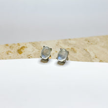 Load image into Gallery viewer, Rainbow Moonstone S925 Sterling Silver Stud Crystal Earrings
