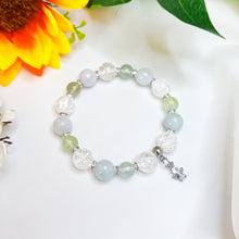 Load image into Gallery viewer, Tinkerbell (Green Jade, Prehnite, Frosted Clear Quartz) Crystal Bracelet
