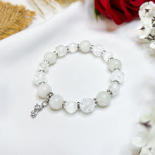 Load image into Gallery viewer, Snow (White Jade, Selenite, Frosted Clear Quartz) Crystal Bracelet
