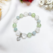 Load image into Gallery viewer, Tinkerbell (Green Jade, Prehnite, Frosted Clear Quartz) Crystal Bracelet
