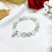 Load image into Gallery viewer, Tinkerbell (Green Jade, Prehnite, Frosted Clear Quartz) Crystal Bracelet
