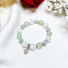 Load image into Gallery viewer, Tinkerbell (Green Jade, Prehnite, Frosted Clear Quartz) Crystal Bracelet
