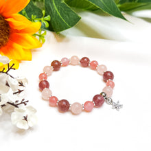 Load image into Gallery viewer, Aurelia Red (Strawberry Quartz, Rose Quartz, Yan Yuan Agate) Crystal Bracelet
