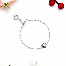 Load image into Gallery viewer, Dainty Abalone Shell Heart Chain Crystal Bracelet
