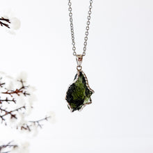 Load image into Gallery viewer, Raw Moldavite Crystal S925 Pendant with 304 Stainless Steel Necklace Chain
