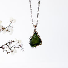 Load image into Gallery viewer, Raw Moldavite Crystal S925 Pendant with 304 Stainless Steel Necklace Chain
