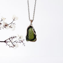 Load image into Gallery viewer, Raw Moldavite Crystal S925 Pendant with 304 Stainless Steel Necklace Chain
