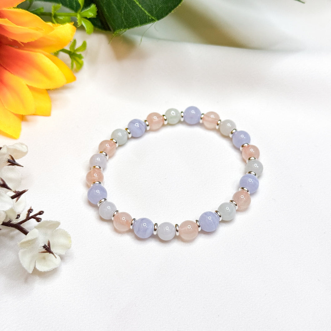 Mini Candy (Blue Lace Agate, Rose Quartz, Green Jade) Crystal Bracelet