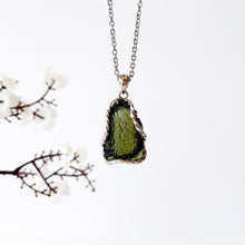 Load image into Gallery viewer, Raw Moldavite Crystal S925 Pendant with 304 Stainless Steel Necklace Chain
