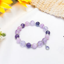 Load image into Gallery viewer, Pastel Plum (Chevron Amethyst, Kunzite, Lavender Quartz Crystal Bracelet
