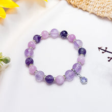 Load image into Gallery viewer, Pastel Plum (Chevron Amethyst, Kunzite, Lavender Quartz Crystal Bracelet
