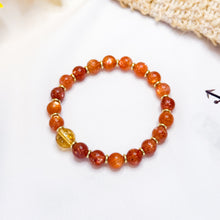 Load image into Gallery viewer, Fiery Fortune (Orange Sunstone, Honey Citrine) Crystal Bracelet
