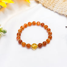 Load image into Gallery viewer, Fiery Fortune (Orange Sunstone, Honey Citrine) Crystal Bracelet
