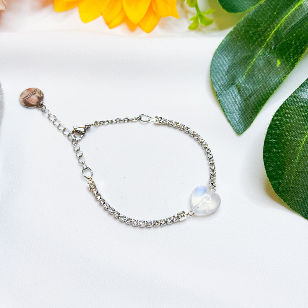 Rainbow Moonstone Tennis Chain Crystal Bracelet (Ameliorate's Signature)