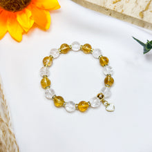 Load image into Gallery viewer, Honey Citrine x Crackled Clear Quartz Crystal Bracelet
