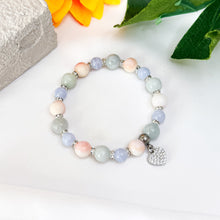 Load image into Gallery viewer, Candy Floss (Blue Lace Agate, Pink Conch, Green Jade) Crystal Bracelet
