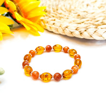 Load image into Gallery viewer, Golden Hour (Orange Sunstone, Baltic Amber) Crystal Bracelet
