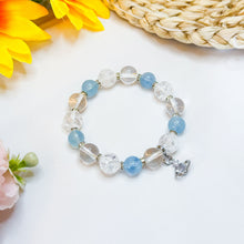 Load image into Gallery viewer, Aquamarine x Clear Quartz x Crackled Clear Quartz Crystal Bracelet

