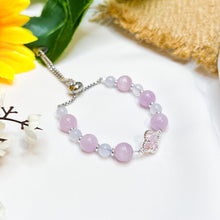 Load image into Gallery viewer, Princess Euphoria (Kunzite, Blue Chalcedony) Signature Ameliorate Stainless Steel Crystal Bracelet Slider
