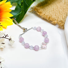 Load image into Gallery viewer, Princess Euphoria (Kunzite, Blue Chalcedony) Signature Ameliorate Stainless Steel Crystal Bracelet Slider
