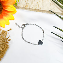 Load image into Gallery viewer, Hematite Stainless Steel Chain Crystal Bracelet
