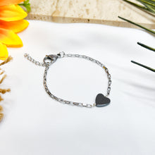 Load image into Gallery viewer, Hematite Stainless Steel Chain Crystal Bracelet
