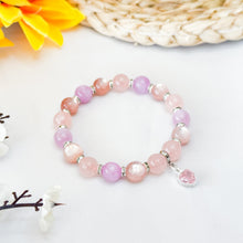 Load image into Gallery viewer, Peach Blossom (Rose Quartz, Pink Mica, Kunzite) Crystal Bracelet
