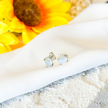 Load image into Gallery viewer, Rainbow Moonstone S925 Sterling Silver Stud Crystal Earrings
