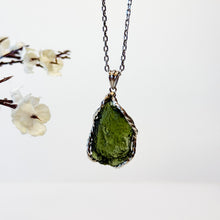 Load image into Gallery viewer, Raw Moldavite Crystal S925 Pendant with 304 Stainless Steel Necklace Chain
