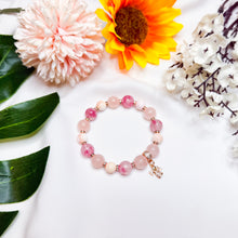 Load image into Gallery viewer, Misty Rose Crystal Bracelet (Rose Quartz, Rhodonite, Pink Conch)
