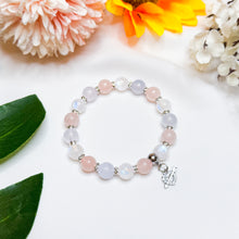 Load image into Gallery viewer, Pastel Blend of Love (Rose Quartz, Blue Chalcedony, Rainbow Moonstone) Crystal Bracelet
