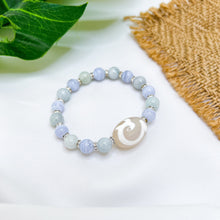 Load image into Gallery viewer, Money Hook (Dzi Agate Bead, Blue Lace Agate, Green Jade) Crystal Bracelet
