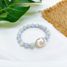 Load image into Gallery viewer, Money Hook (Dzi Agate Bead, Blue Lace Agate, Green Jade) Crystal Bracelet
