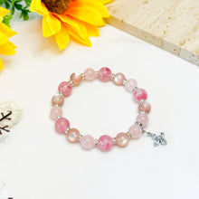 Load image into Gallery viewer, Peach Flower (Rose Quartz, Pink Mica, Sakura Rhodonite) Crystal Bracelet
