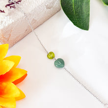 Load image into Gallery viewer, Double Wealth Magnet (Arizona Peridot Mini Heart, Green Aventurine) Tennis Chain Crystal Bracelet

