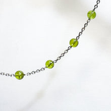 Load image into Gallery viewer, Peridot Stainless Steel Chain Crystal Bracelet
