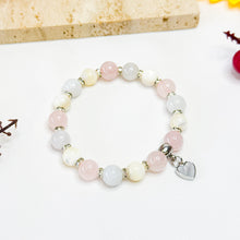 Load image into Gallery viewer, Bubblegum (Icy Green Jade, Rose Quartz, Mother of Pearl) Crystal Bracelet
