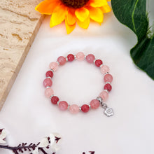 Load image into Gallery viewer, Princess Blush (Rose Quartz, Rhodonite, Yan Yuan Agate) Crystal Bracelet
