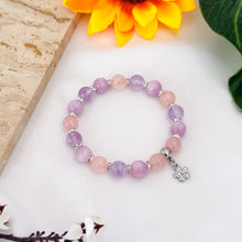 Load image into Gallery viewer, Periwinkle (Kunzite, Rose Quartz, Lavender Quartz) Crystal Crystal Bracelet
