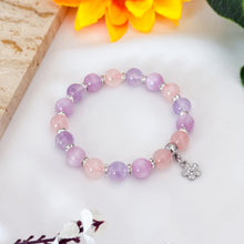 Load image into Gallery viewer, Periwinkle (Kunzite, Rose Quartz, Lavender Quartz) Crystal Crystal Bracelet
